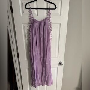 Lavender Floral Strap Midi Maxi Dress Cottagecore Spring